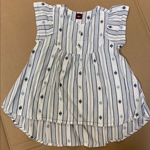 Tea Collection Hi-Lo blue and white Blouse
